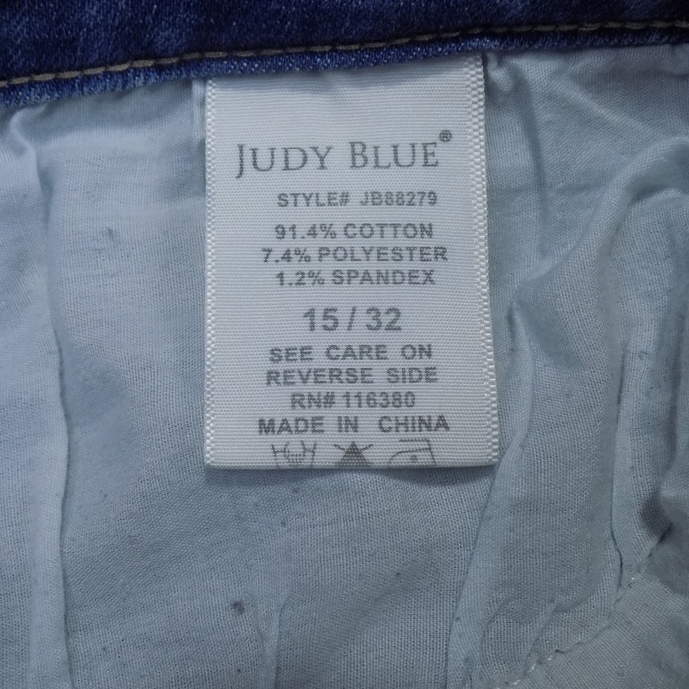 Judy Blue Skinny Jeans High Waisted Button Fly Raw Hem Medium Wash 15/32 JB88279 - Picture 7 of 8